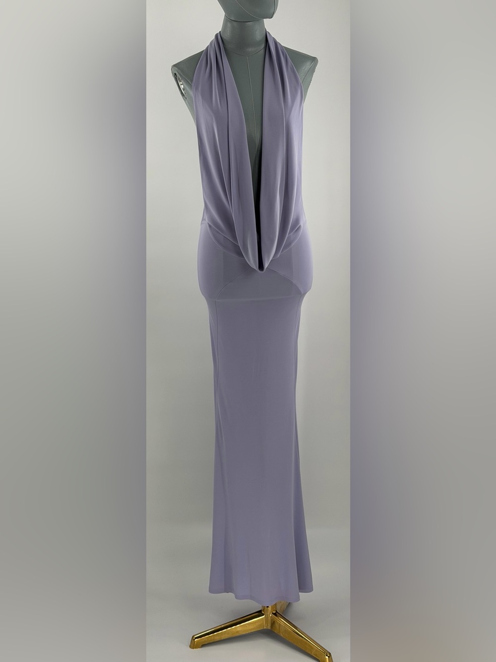 🆕 RAT & BOA 🧿 NWOT Aris Maxi Cowl Halter Neck Midi Dress, Lilac Sz XS *NOTAGS* - Picture 15 of 17